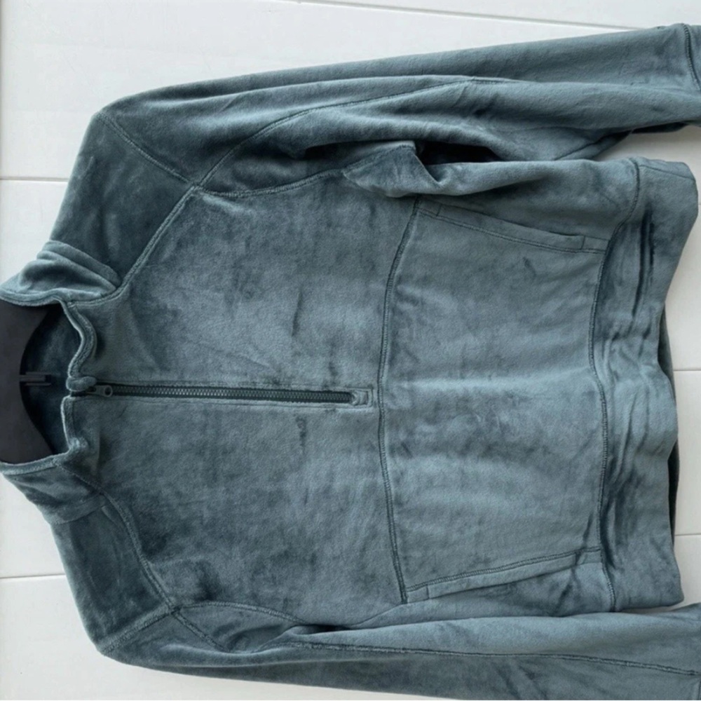 DSG Velour 1/2 Zip Pullover Girls Large (14) Dark Green Velour New With Tags
